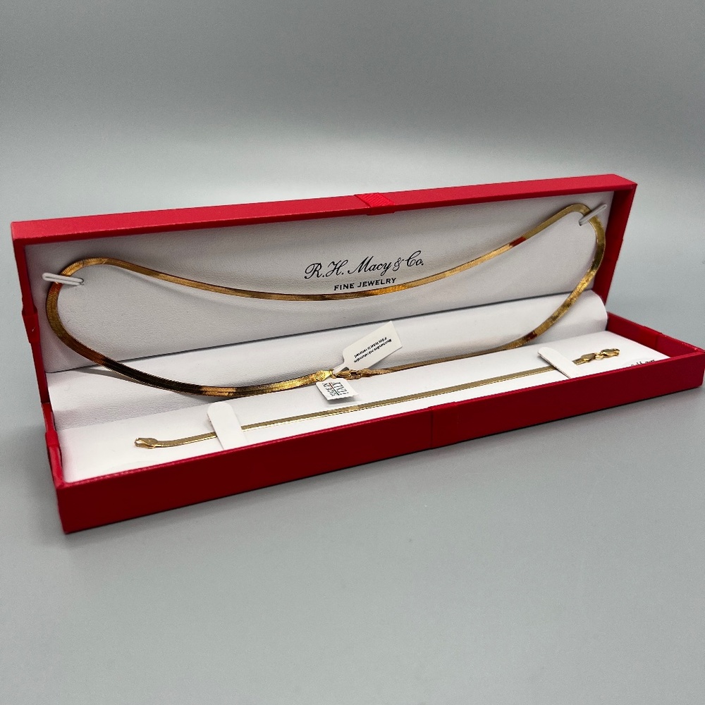 R.H.Maceys Gold Over Sterling Silver Necklace & Bracelet Set - New